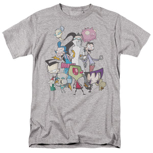 AN OFFCIALLY LICENSED INVADER ZIM GROUP SHOT MEN'S REGULAR FIT T-SHIRT ATHLETIC HEATHER