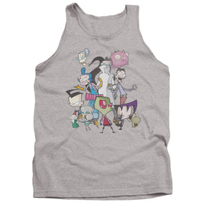 AN OFFCIALLY LICENSED INVADER ZIM GROUP SHOT ADULT UNISEX TANK TOP ATHLETIC HEATHER