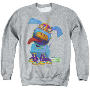 AN OFFCIALLY LICENSED JIMMY NEUTRON GODDARD NEON ADULT UNISEX CREWNECK SWEATSHIRT ATHLETIC HEATHER