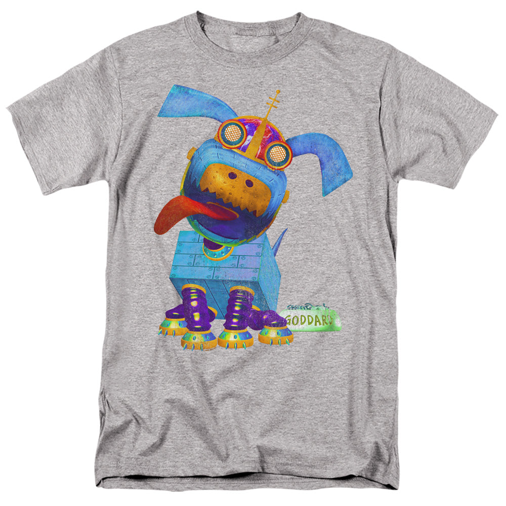 AN OFFCIALLY LICENSED JIMMY NEUTRON GODDARD NEON MEN'S REGULAR FIT T-SHIRT ATHLETIC HEATHER