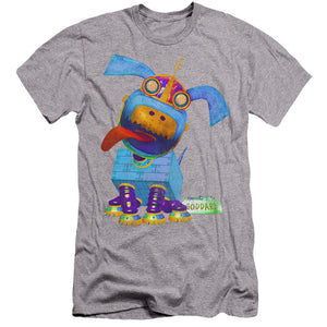 AN OFFCIALLY LICENSED JIMMY NEUTRON GODDARD NEON MEN'S PREMIUM SLIM FIT T-SHIRT ATHLETIC HEATHER