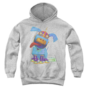 AN OFFCIALLY LICENSED JIMMY NEUTRON GODDARD NEON YOUTH HOODIE ATHLETIC HEATHER