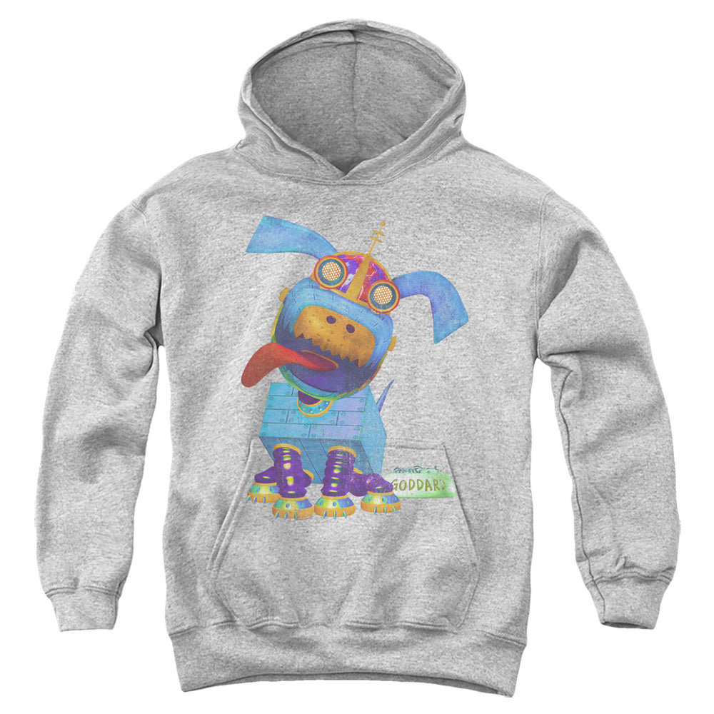 AN OFFCIALLY LICENSED JIMMY NEUTRON GODDARD NEON YOUTH HOODIE ATHLETIC HEATHER