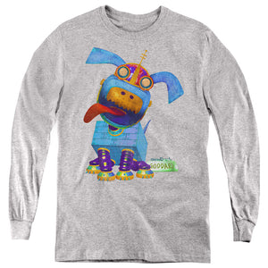 AN OFFCIALLY LICENSED JIMMY NEUTRON GODDARD NEON YOUTH LONG SLEEVE T-SHIRT ATHLETIC HEATHER