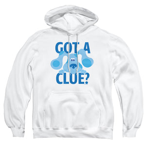 AN OFFCIALLY LICENSED BLUE'S CLUES CLASSIC GOT A CLUE ADULT UNISEX PULLOVER HOODIE WHITE