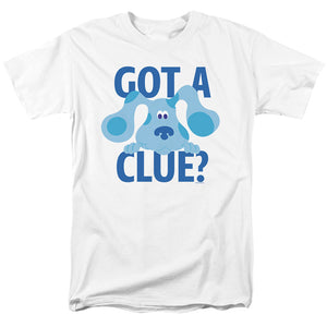 AN OFFCIALLY LICENSED BLUE'S CLUES CLASSIC GOT A CLUE MEN'S REGULAR FIT T-SHIRT WHITE