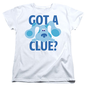 AN OFFCIALLY LICENSED BLUE'S CLUES CLASSIC GOT A CLUE WOMEN'S REGULAR FIT T-SHIRT WHITE