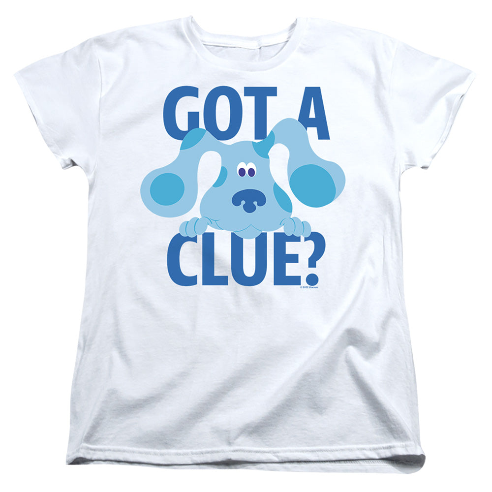 AN OFFCIALLY LICENSED BLUE'S CLUES CLASSIC GOT A CLUE WOMEN'S REGULAR FIT T-SHIRT WHITE