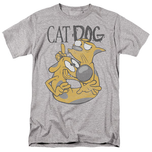 AN OFFCIALLY LICENSED CATDOG STUCK TOGETHER MEN'S REGULAR FIT T-SHIRT ATHLETIC HEATHER