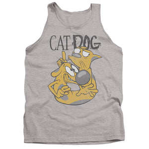 AN OFFCIALLY LICENSED CATDOG STUCK TOGETHER ADULT UNISEX TANK TOP ATHLETIC HEATHER
