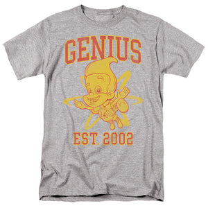 AN OFFCIALLY LICENSED JIMMY NEUTRON GENIUS COLLEGIATE MEN'S REGULAR FIT T-SHIRT ATHLETIC HEATHER