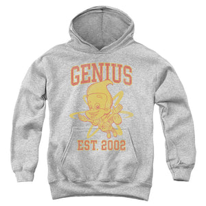 AN OFFCIALLY LICENSED JIMMY NEUTRON GENIUS COLLEGIATE YOUTH HOODIE ATHLETIC HEATHER