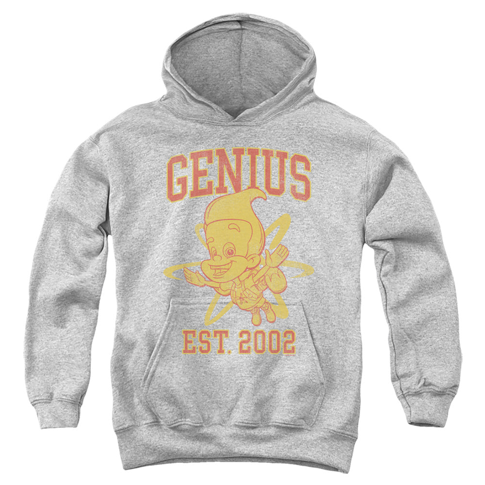 AN OFFCIALLY LICENSED JIMMY NEUTRON GENIUS COLLEGIATE YOUTH HOODIE ATHLETIC HEATHER