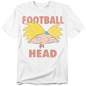 AN OFFCIALLY LICENSED HEY ARNOLD FOOTBALL HEAD MEN'S REGULAR FIT T-SHIRT WHITE