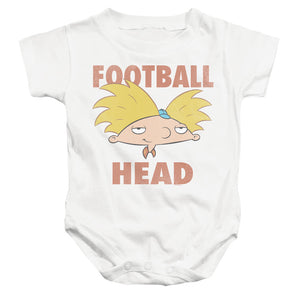 AN OFFCIALLY LICENSED HEY ARNOLD FOOTBALL HEAD BABY BODYSUIT WHITE
