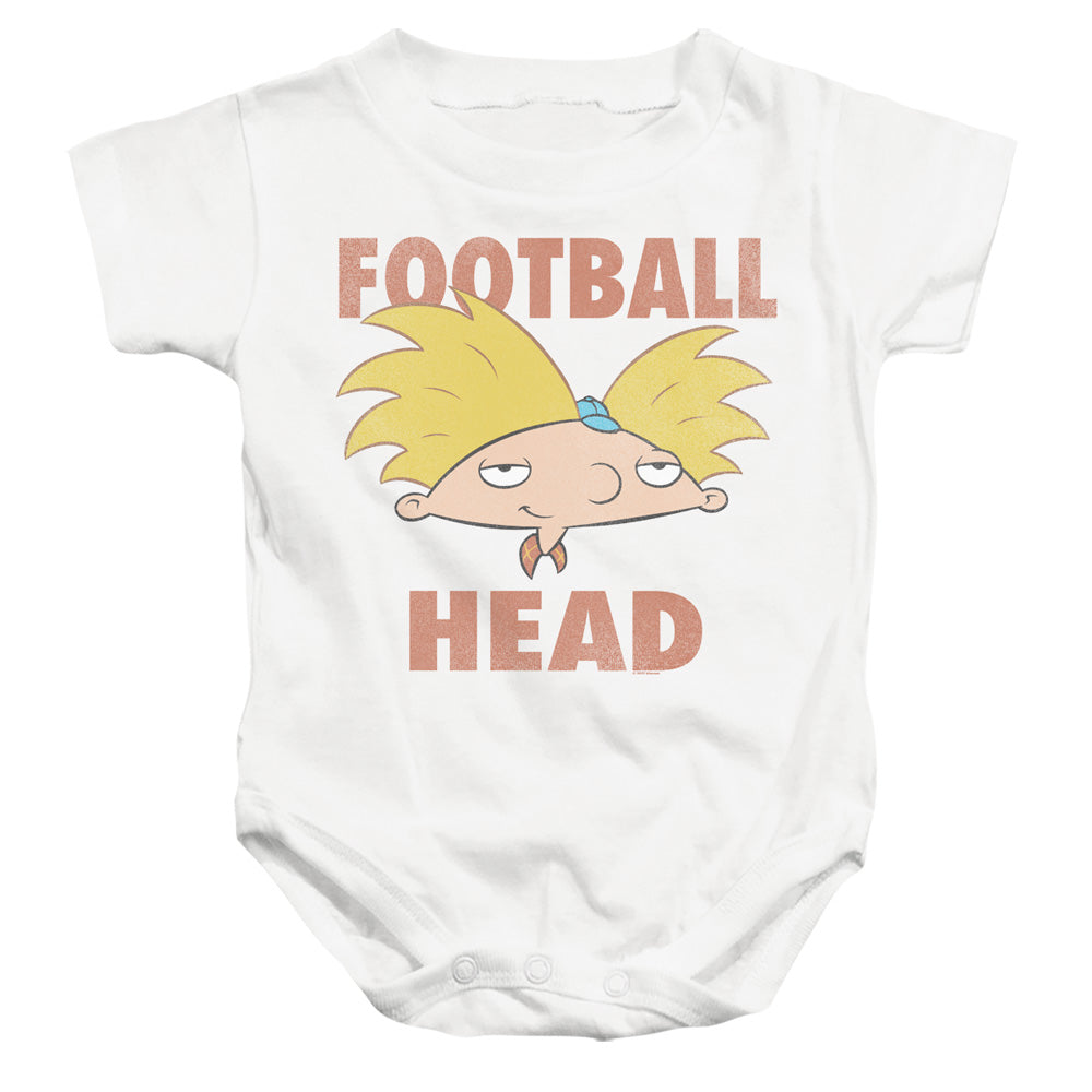 AN OFFCIALLY LICENSED HEY ARNOLD FOOTBALL HEAD BABY BODYSUIT WHITE