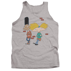 AN OFFCIALLY LICENSED HEY ARNOLD ARNOLD AND GERALD LEANING ADULT UNISEX TANK TOP ATHLETIC HEATHER
