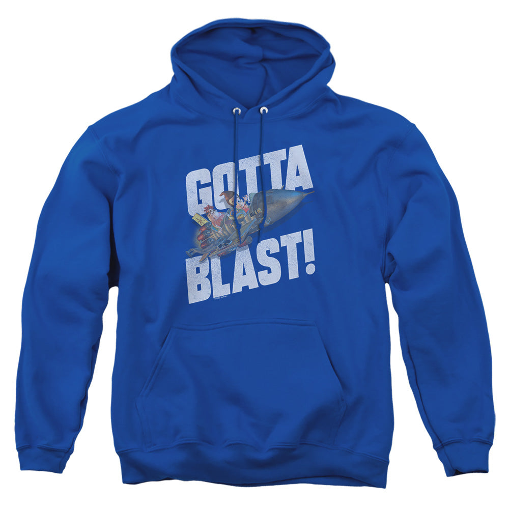 AN OFFCIALLY LICENSED JIMMY NEUTRON JIMMY NEUTRON GOTTA BLAST ADULT UNISEX PULLOVER HOODIE ROYAL