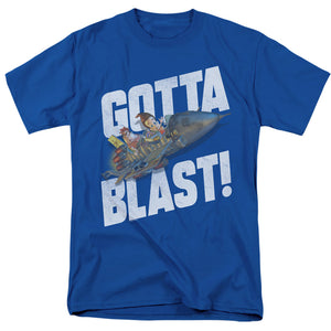 AN OFFCIALLY LICENSED JIMMY NEUTRON JIMMY NEUTRON GOTTA BLAST MEN'S REGULAR FIT T-SHIRT ROYAL