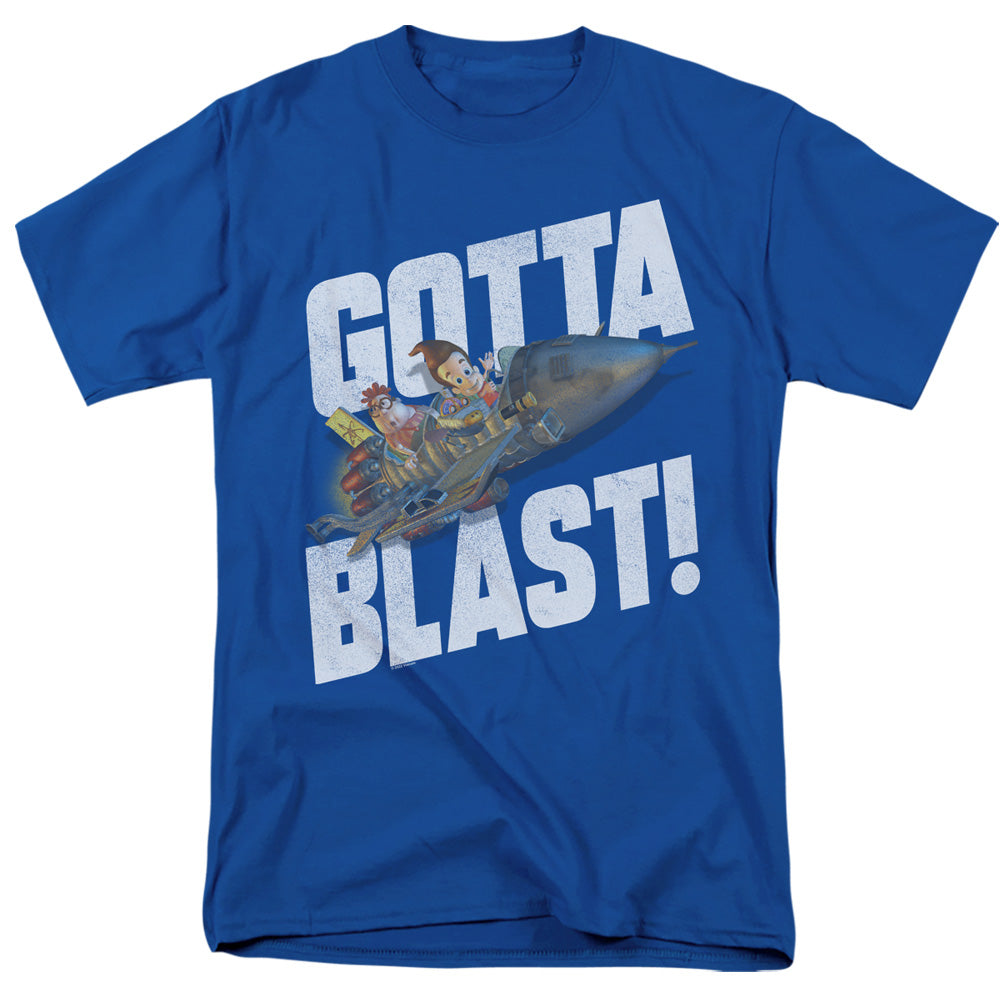 AN OFFCIALLY LICENSED JIMMY NEUTRON JIMMY NEUTRON GOTTA BLAST MEN'S REGULAR FIT T-SHIRT ROYAL