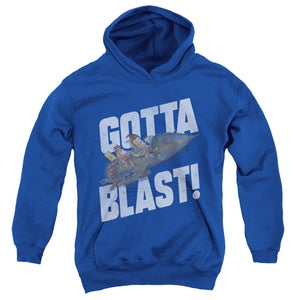 AN OFFCIALLY LICENSED JIMMY NEUTRON JIMMY NEUTRON GOTTA BLAST YOUTH HOODIE ROYAL