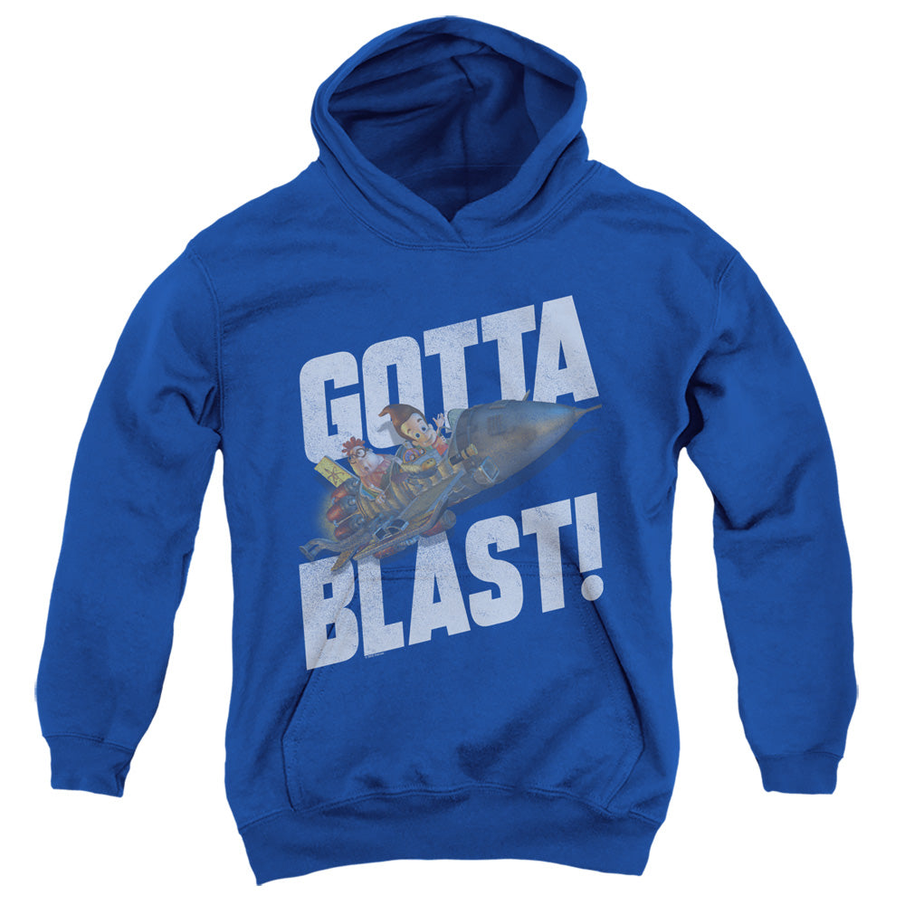 AN OFFCIALLY LICENSED JIMMY NEUTRON JIMMY NEUTRON GOTTA BLAST YOUTH HOODIE ROYAL