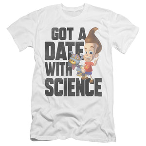 AN OFFCIALLY LICENSED JIMMY NEUTRON JIMMY NEUTRON SCIENCE MEN'S PREMIUM SLIM FIT T-SHIRT WHITE