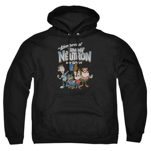 AN OFFCIALLY LICENSED JIMMY NEUTRON GROUP ADULT UNISEX PULLOVER HOODIE BLACK