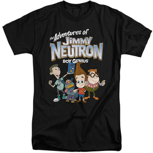 AN OFFCIALLY LICENSED JIMMY NEUTRON GROUP MEN'S TALL FIT T-SHIRT BLACK