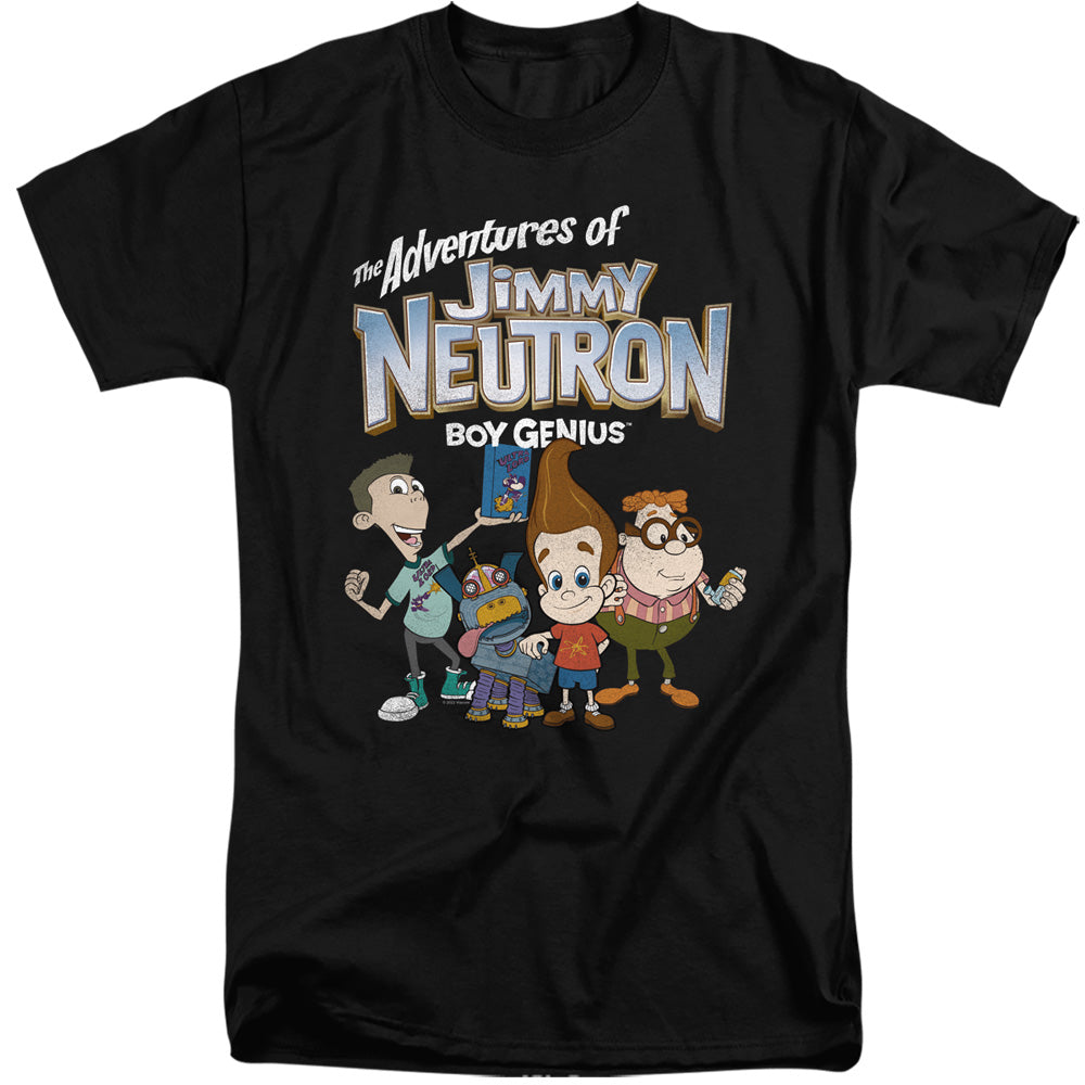 AN OFFCIALLY LICENSED JIMMY NEUTRON GROUP MEN'S TALL FIT T-SHIRT BLACK