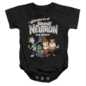 AN OFFCIALLY LICENSED JIMMY NEUTRON GROUP BABY BODYSUIT BLACK