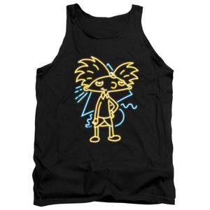 AN OFFCIALLY LICENSED HEY ARNOLD HEY ARNOLD NEON ADULT UNISEX TANK TOP BLACK