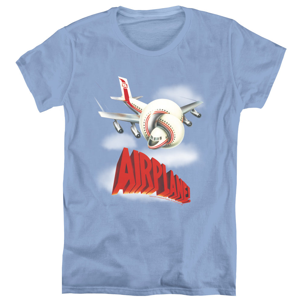 AN OFFCIALLY LICENSED AIRPLANE LOGO WOMEN'S REGULAR FIT T-SHIRT CAROLINA BLUE