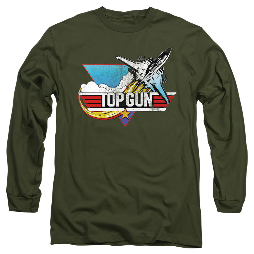 Top Gun Distressed Logo Licensed Adult Unisex Long Sleeve T-Shirt LG
