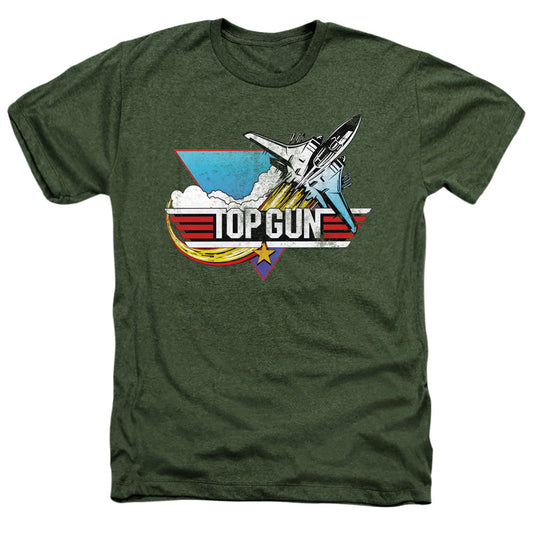 Top Gun Distressed Logo Licensed Adult Unisex T-Shirt Heather Tee LG
