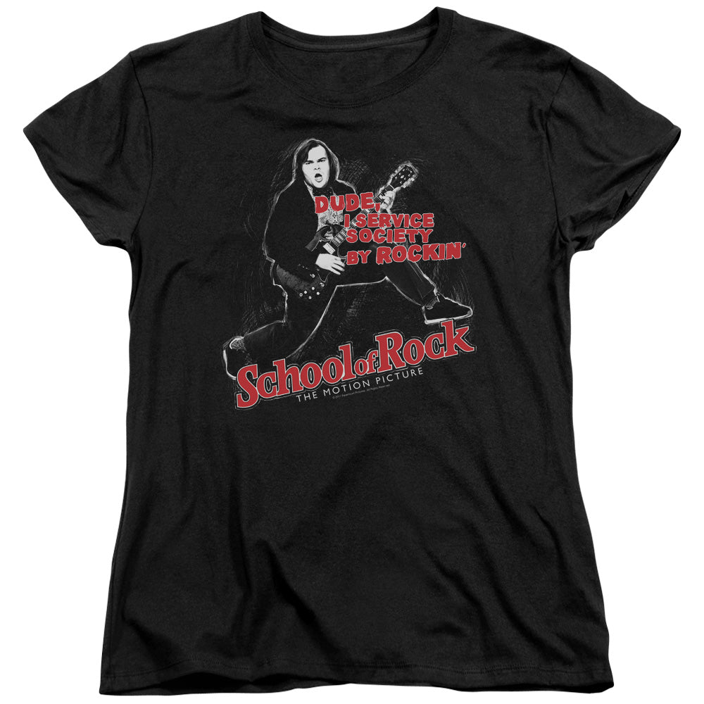 School Of Rock Rockin Licensed Women's T-Shirt Regular Fit LG