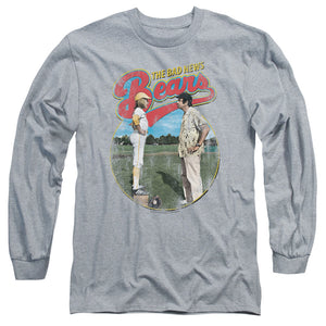 AN OFFCIALLY LICENSED BAD NEWS BEARS VINTAGE MEN'S LONG SLEEVE T-SHIRT ATHLETIC HEATHER