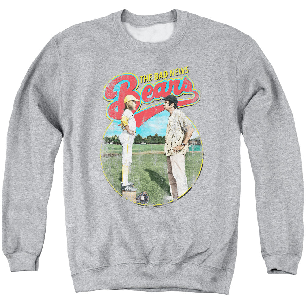 AN OFFCIALLY LICENSED BAD NEWS BEARS VINTAGE ADULT UNISEX CREWNECK SWEATSHIRT ATHLETIC HEATHER