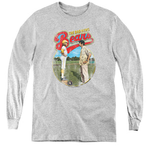 AN OFFCIALLY LICENSED BAD NEWS BEARS VINTAGE YOUTH LONG SLEEVE T-SHIRT ATHLETIC HEATHER