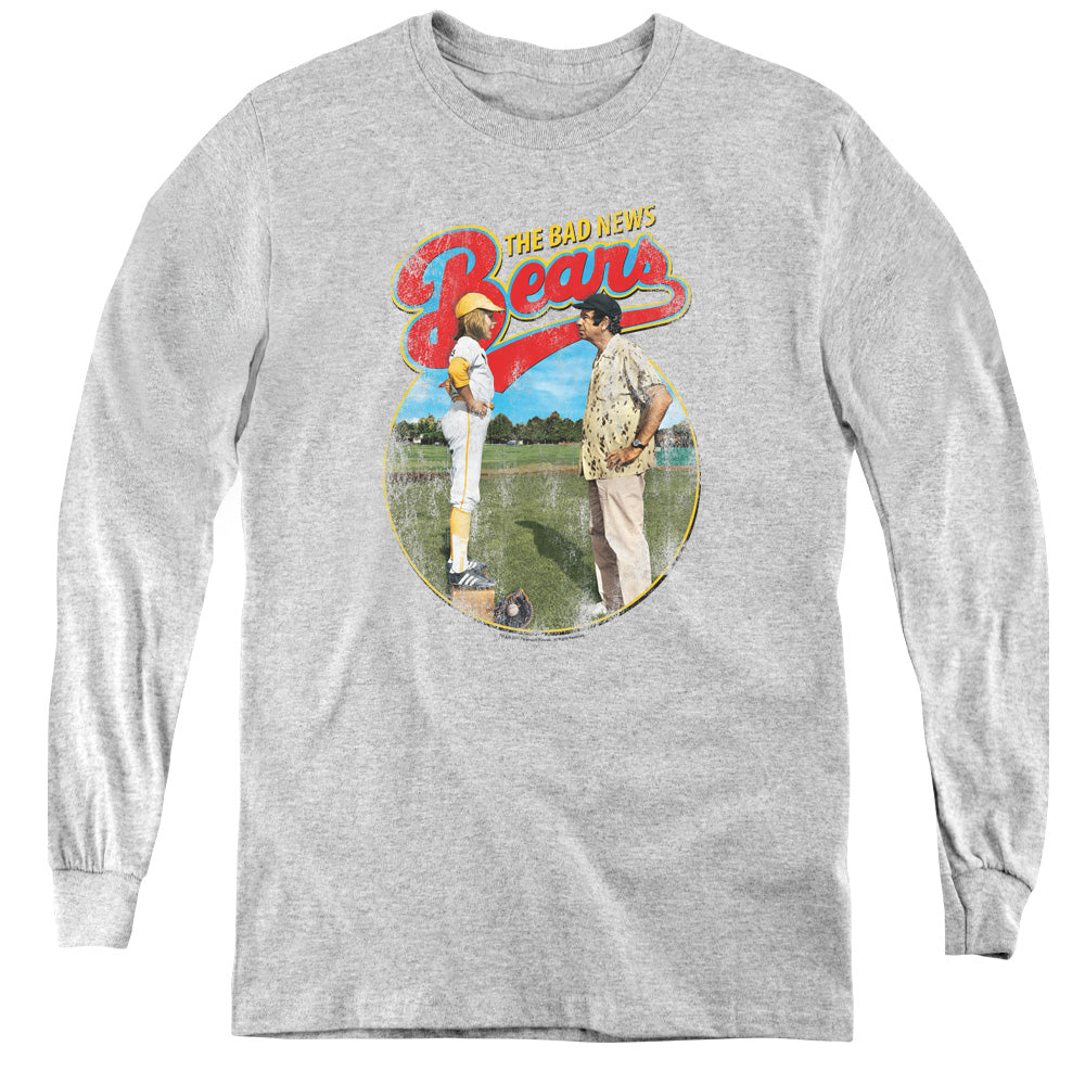 AN OFFCIALLY LICENSED BAD NEWS BEARS VINTAGE YOUTH LONG SLEEVE T-SHIRT ATHLETIC HEATHER