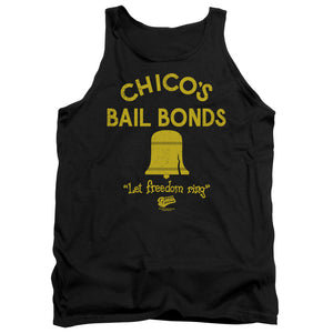 AN OFFCIALLY LICENSED BAD NEWS BEARS CHICOS BAIL BONDS ADULT UNISEX TANK TOP BLACK