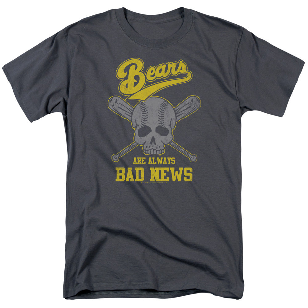 AN OFFCIALLY LICENSED BAD NEWS BEARS ALWAYS BAD NEWS MEN'S REGULAR FIT T-SHIRT CHARCOAL