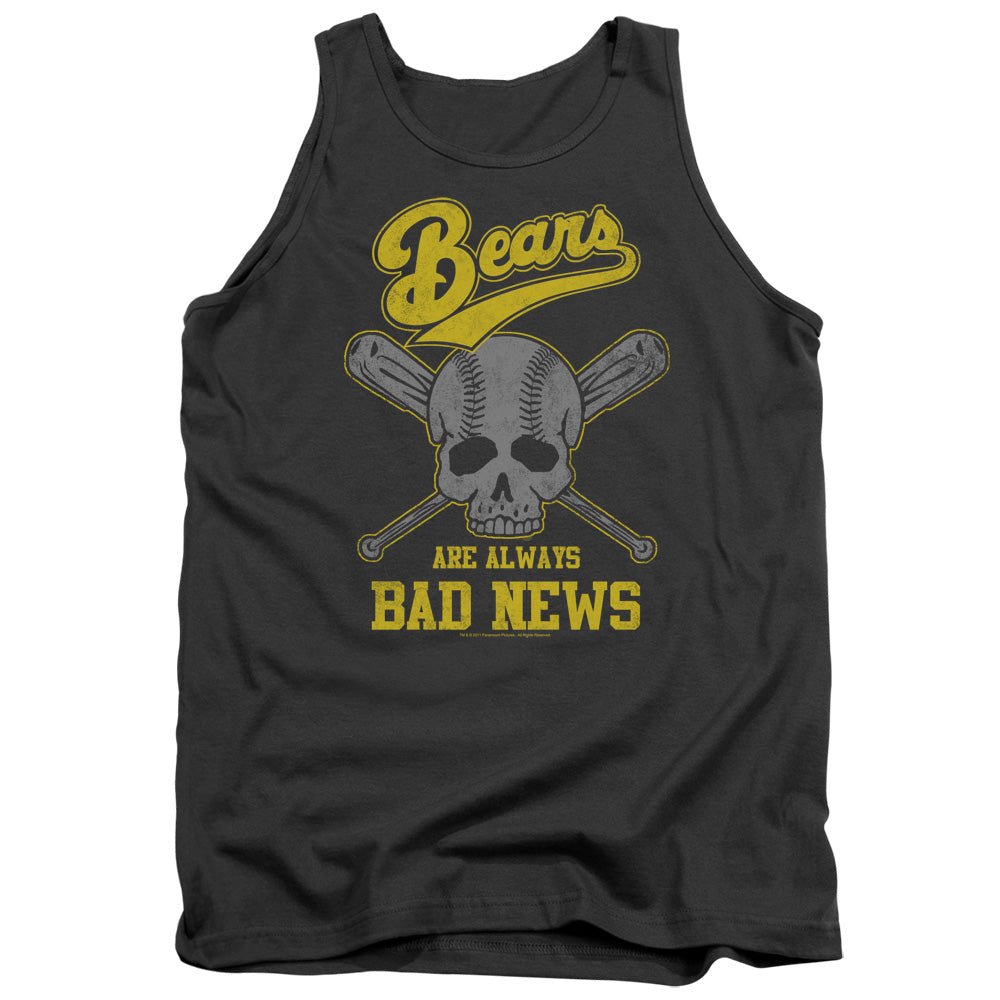 AN OFFCIALLY LICENSED BAD NEWS BEARS ALWAYS BAD NEWS ADULT UNISEX TANK TOP CHARCOAL