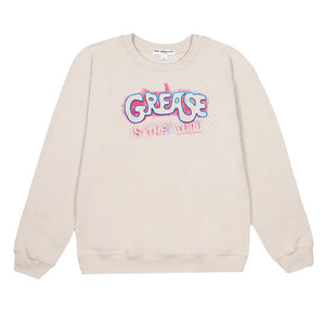 AN OFFCIALLY LICENSED GREASE GREASE IS THE WORD WILLIOW SWEATSHIRT CREAM
