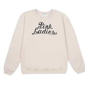 AN OFFCIALLY LICENSED GREASE PINK LADIES LOGO WILLIOW SWEATSHIRT CREAM
