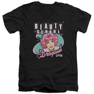AN OFFCIALLY LICENSED GREASE BEAUTY SCHOOL DROPOUT MEN'S V-NECK T-SHIRT BLACK