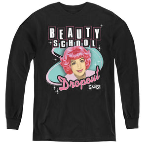 AN OFFCIALLY LICENSED GREASE BEAUTY SCHOOL DROPOUT YOUTH LONG SLEEVE T-SHIRT BLACK