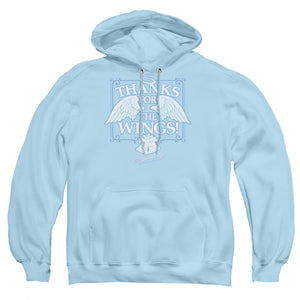 AN OFFCIALLY LICENSED ITS A WONDERFUL LIFE DEAR GEORGE ADULT UNISEX PULLOVER HOODIE LIGHT BLUE