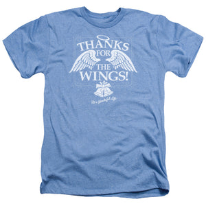 AN OFFCIALLY LICENSED ITS A WONDERFUL LIFE DEAR GEORGE MEN'S HEATHER T-SHIRT LIGHT BLUE