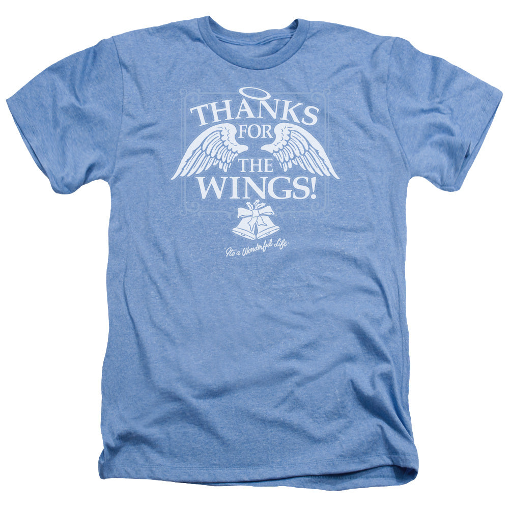 AN OFFCIALLY LICENSED ITS A WONDERFUL LIFE DEAR GEORGE MEN'S HEATHER T-SHIRT LIGHT BLUE